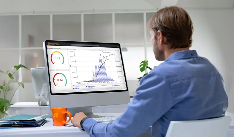 A professional monitoring the schedule performance index (SPI) values of an ongoing project to check schedule adherence.