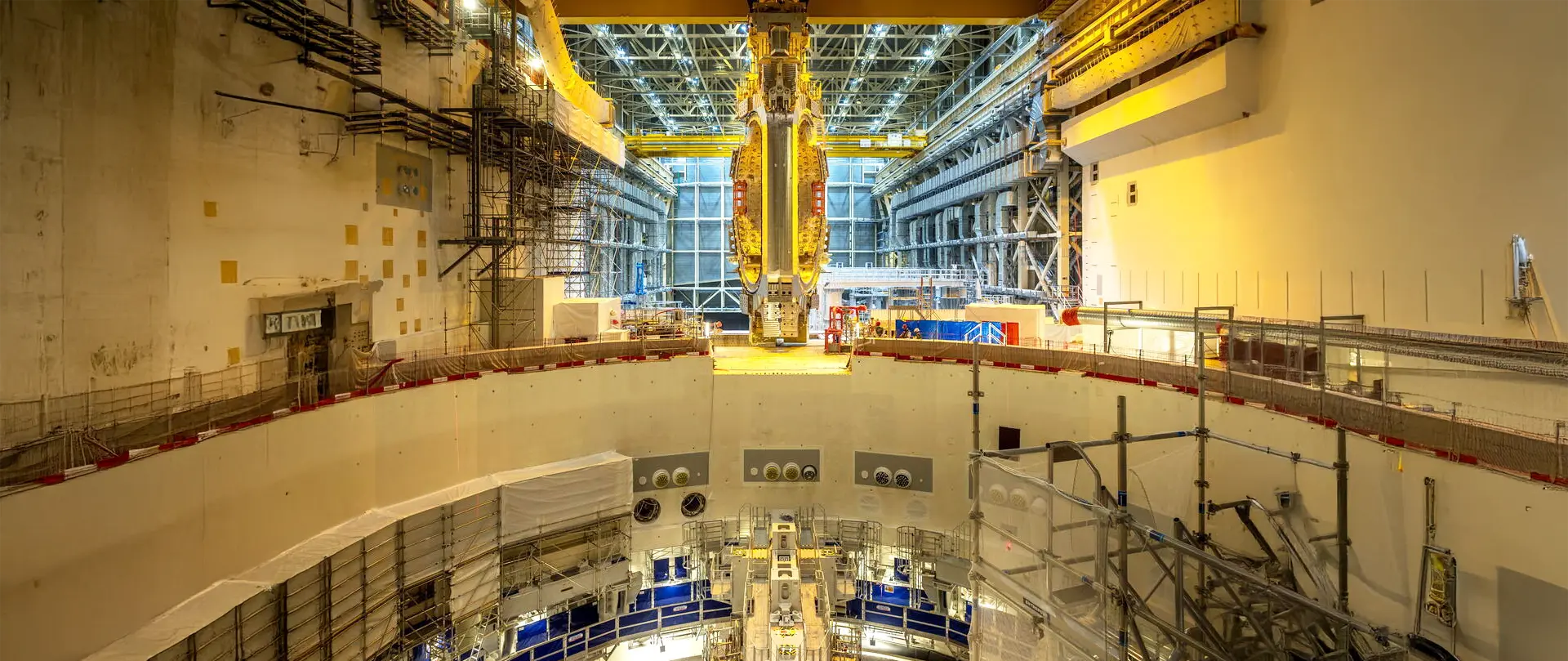 sector module #6 is about to join sector module #7 in the tokamak assembly pit
