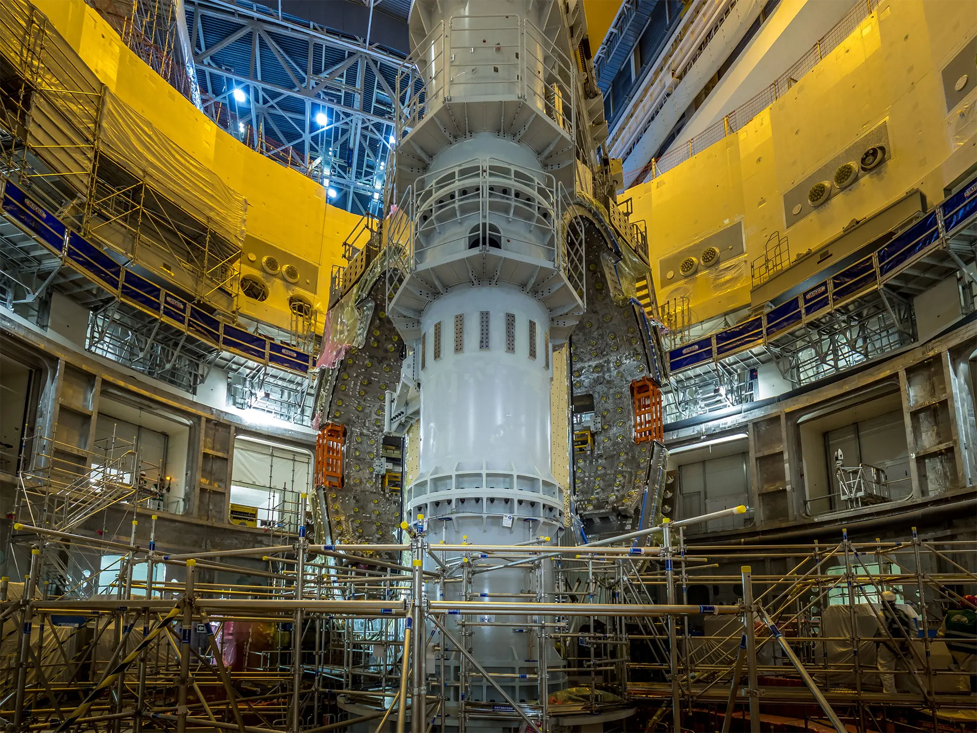 two vacuum vessel sector modules side by side in the tokamak pit