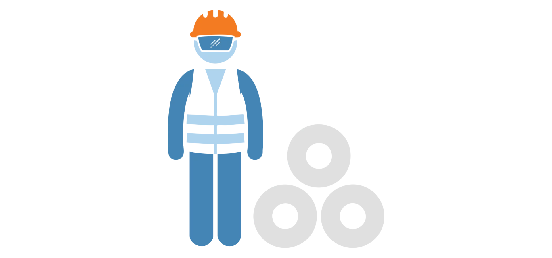 material management A professional standing right next to materials